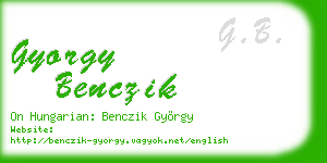 gyorgy benczik business card